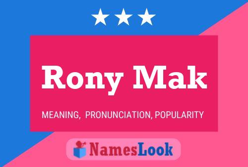 Póster del nombre Rony Mak