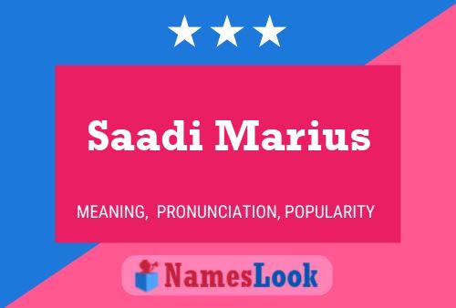 Póster del nombre Saadi Marius