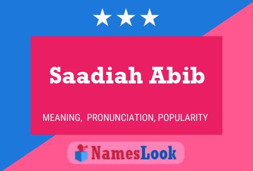 Póster del nombre Saadiah Abib