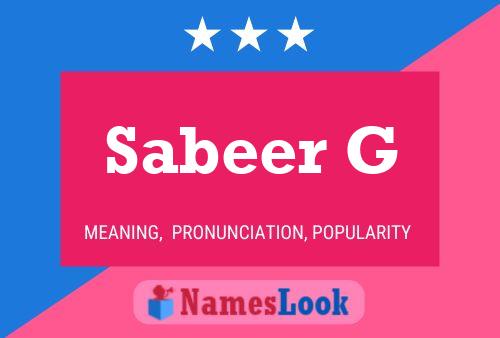 Póster del nombre Sabeer G