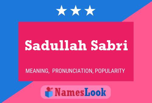 Póster del nombre Sadullah Sabri