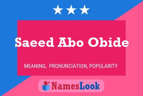 Póster del nombre Saeed Abo Obide