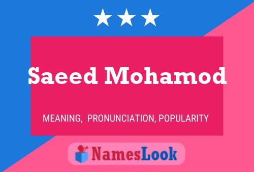 Póster del nombre Saeed Mohamod