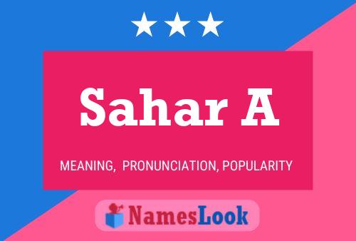 Póster del nombre Sahar A