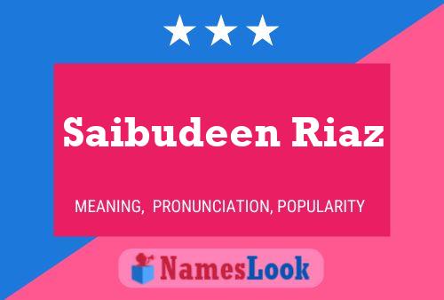 Póster del nombre Saibudeen Riaz