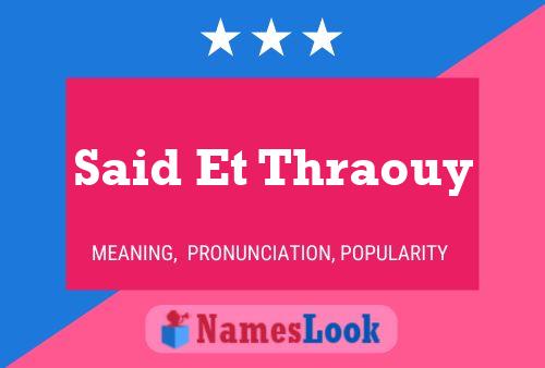 Póster del nombre Said Et Thraouy