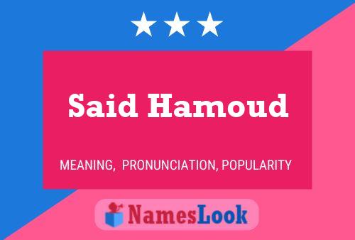 Póster del nombre Said Hamoud