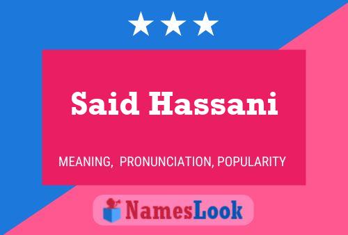 Póster del nombre Said Hassani