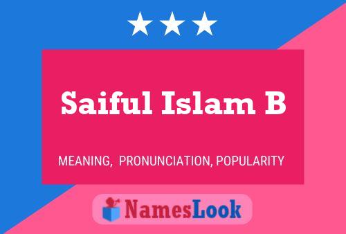 Póster del nombre Saiful Islam B