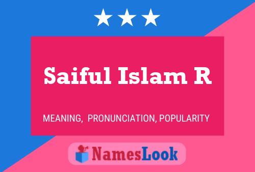 Póster del nombre Saiful Islam R