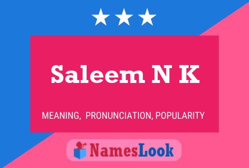 Póster del nombre Saleem N K