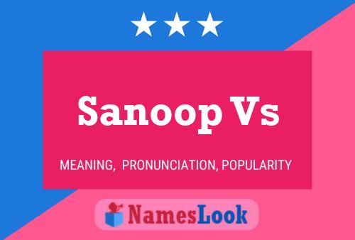 Póster del nombre Sanoop Vs