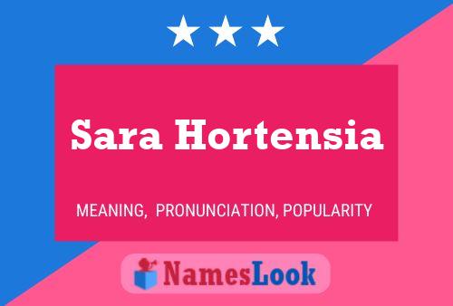 Póster del nombre Sara Hortensia