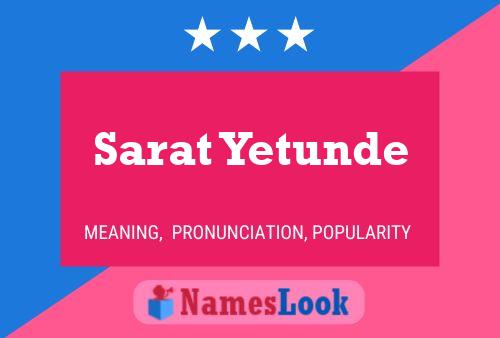 Póster del nombre Sarat Yetunde