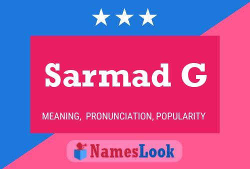 Póster del nombre Sarmad G