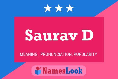 Póster del nombre Saurav D