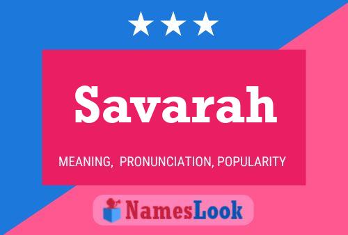 Póster del nombre Savarah