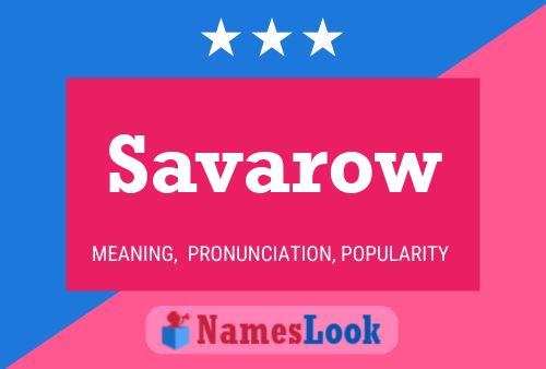 Póster del nombre Savarow