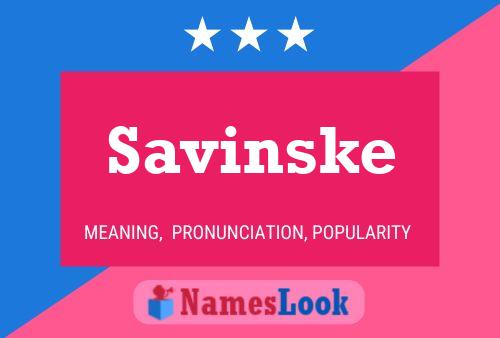 Póster del nombre Savinske