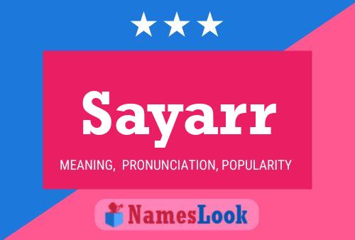 Póster del nombre Sayarr