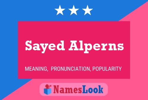 Póster del nombre Sayed Alperns