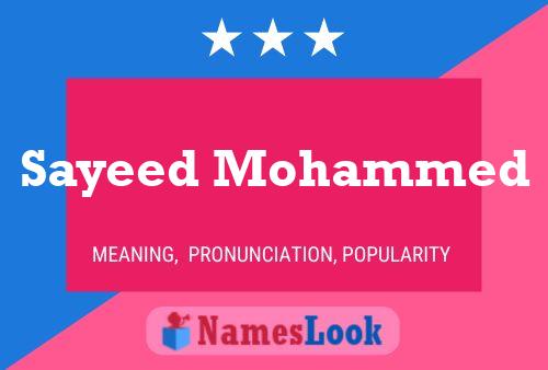 Póster del nombre Sayeed Mohammed