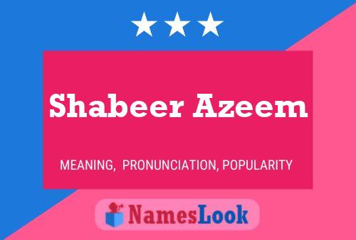 Póster del nombre Shabeer Azeem