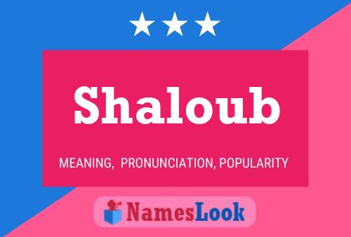 Póster del nombre Shaloub