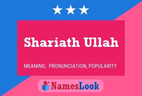 Póster del nombre Shariath Ullah