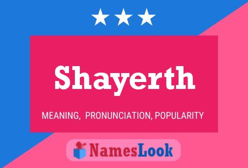 Póster del nombre Shayerth