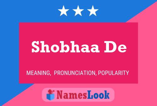 Póster del nombre Shobhaa De