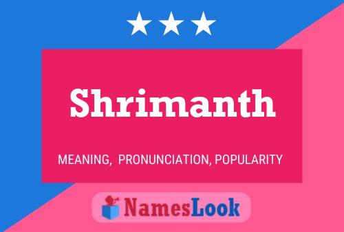 Póster del nombre Shrimanth