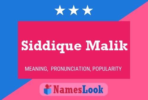 Póster del nombre Siddique Malik