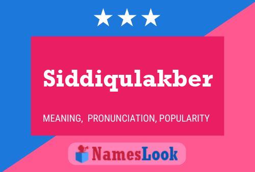 Póster del nombre Siddiqulakber