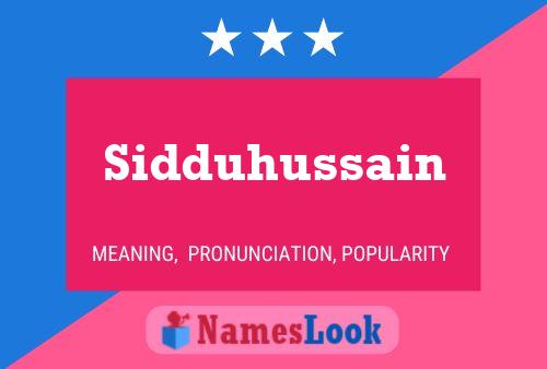 Póster del nombre Sidduhussain