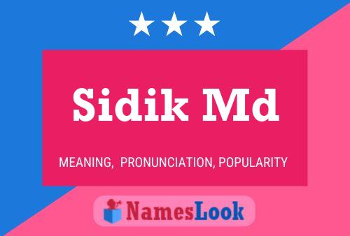 Póster del nombre Sidik Md