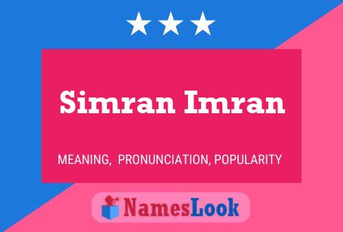 Póster del nombre Simran Imran