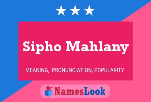 Póster del nombre Sipho Mahlany