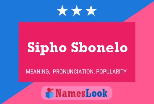 Póster del nombre Sipho Sbonelo