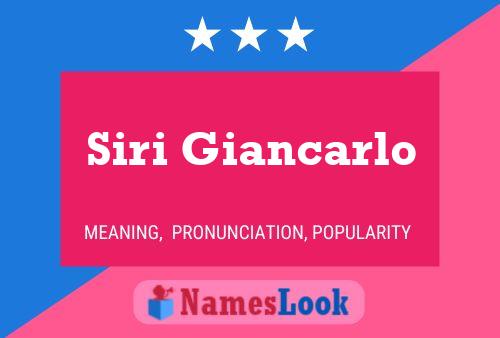 Póster del nombre Siri Giancarlo