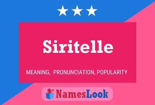 Póster del nombre Siritelle