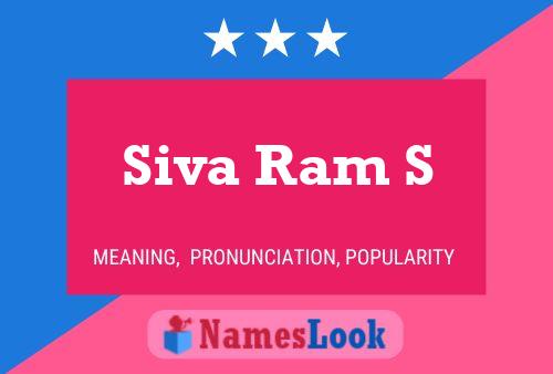 Póster del nombre Siva Ram S