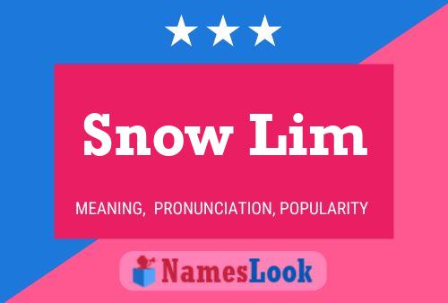 Póster del nombre Snow Lim