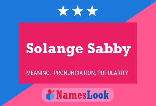 Póster del nombre Solange Sabby