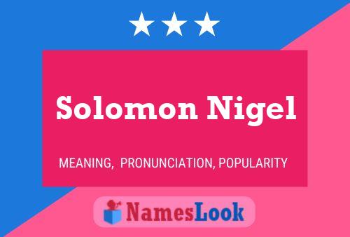 Póster del nombre Solomon Nigel