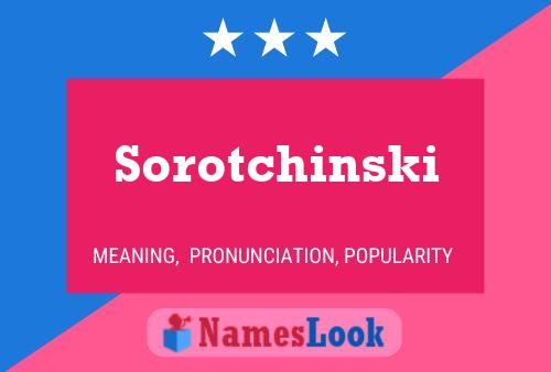 Póster del nombre Sorotchinski