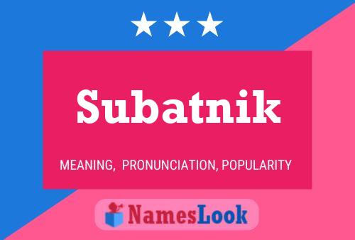 Póster del nombre Subatnik