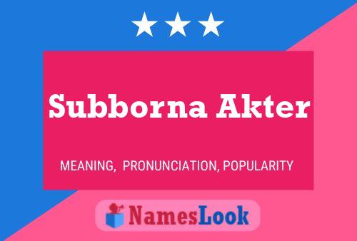 Póster del nombre Subborna Akter