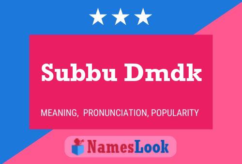 Póster del nombre Subbu Dmdk