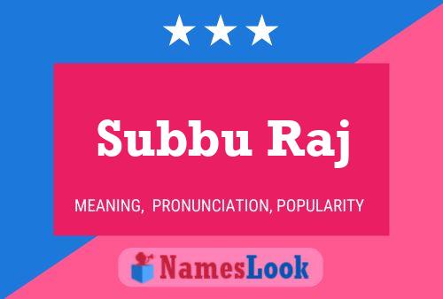 Póster del nombre Subbu Raj